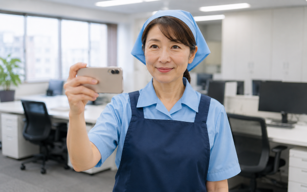 清掃業：清掃前・中・後の記録